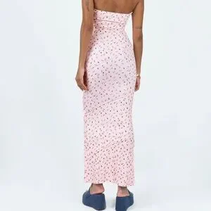 Princess Polly | Dresses | Floral Pink Strapless Dress | Poshmark